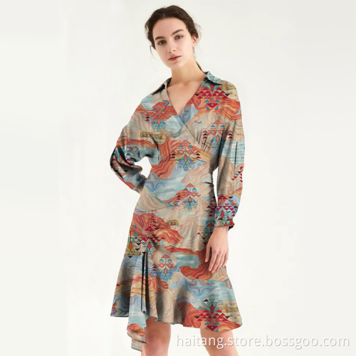 Fashionable Shirt Textile Digital Printing Fabric Retro Soft